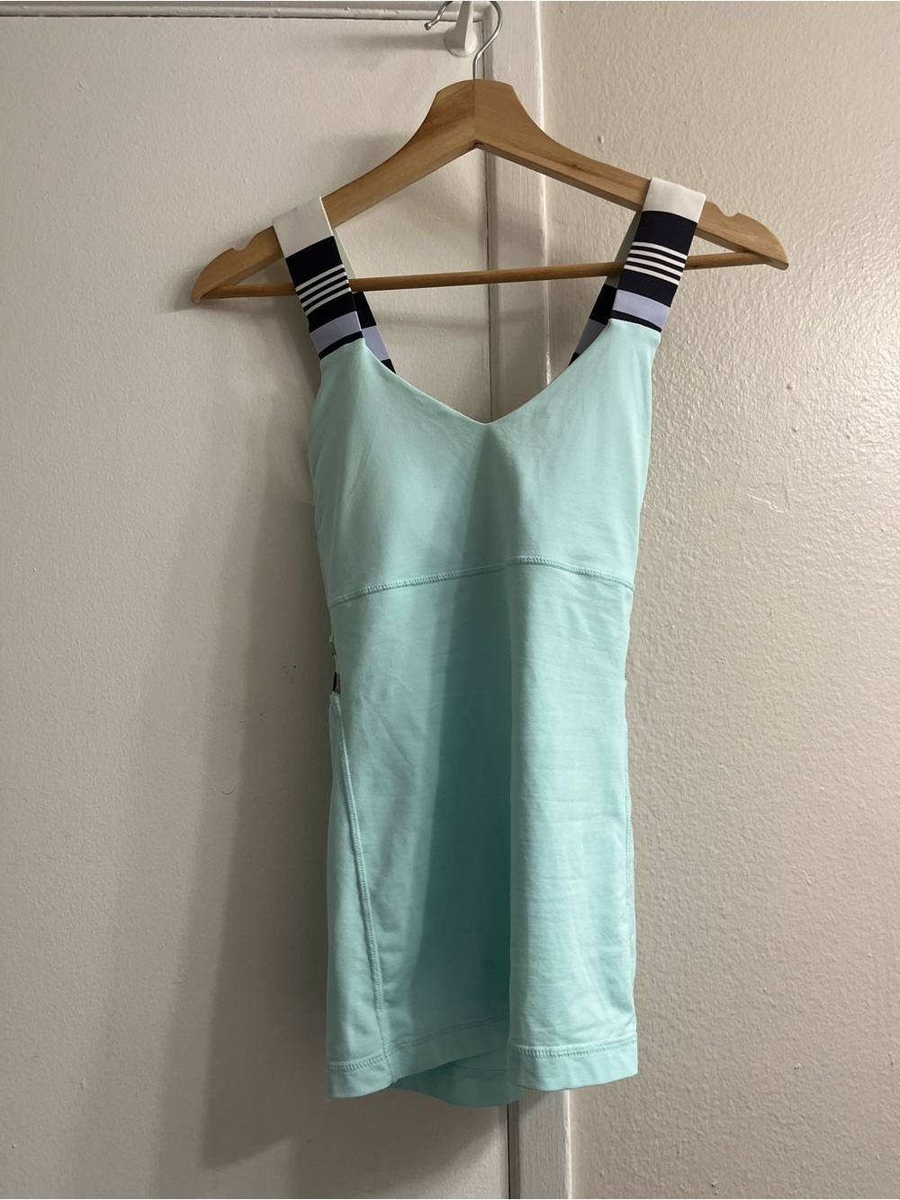 lululemon athletica Light Aqua Tank with Striped Shoulder Straps